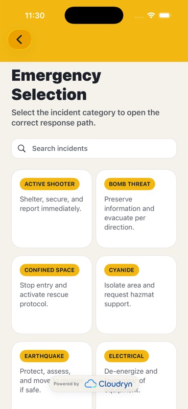 Incident selection